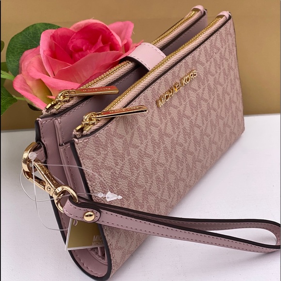 Michael Kors DoubleZip Wallet Wristlet Ballet - Picture 2 of 13